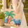 Personalized Palm Tree Surfboard Crab Seashells Ocean - Summer Vacation Gift Quilted Tote Bag - 4