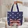 Americana Ornate Striped Bow with Ribbons Stars - Independence Day Celebration Quilted Tote Bag - 5