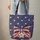 Americana Ornate Striped Bow with Ribbons Stars - Independence Day Celebration Quilted Tote Bag - 6