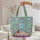Ornate Open Book Butterflies Floral Leaf Wreath Blooms - Book Lover Gift Quilted Tote Bag - 5