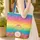Personalized Peace Sign Rainbow Folk Flowers with Organic Lines - Boho Lifestyle Gift Quilted Tote Bag - 4
