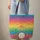 Personalized Peace Sign Rainbow Folk Flowers with Organic Lines - Boho Lifestyle Gift Quilted Tote Bag - 6