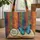 Blue Butterfly Antique Book Hoop Frame Personalized - Home Decor Gift Quilted Tote Bag - 1