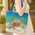 Tropical Tiki Hut Palm Tree Surfboard Ocean Waves Your Name Hibiscus Wreath - Travel Essentials Quilted Tote Bag - 4