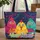 Colorful Chickens Starry Night Sky - Everyday Gift for Chicken Lover Quilted Tote Bag - 1