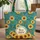 Sunflower Fields Greenery Bouquet Name Floral Wreath - Everyday Tote Quilted Tote Bag - 1