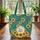 Sunflower Fields Greenery Bouquet Name Floral Wreath - Everyday Tote Quilted Tote Bag - 3
