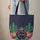 Desert Cactus Succulent Fantasy Flowers Wreath Navy Stars - Everyday Travel Quilted Tote Bag - 6