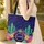 Desert Cactus Succulent Fantasy Flowers Wreath Navy Stars - Everyday Travel Quilted Tote Bag - 4