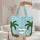 Heart Tropical Beach Palm Tree Seashells Ocean Waves - Beach Lover Gift Quilted Tote Bag - 5