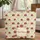 Delicate Red Flower Leaf Vine Botanical Wreath Personalized Name - Everyday Tote Gift Quilted Tote Bag - 1