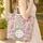 Indian Floral Paisley Filigree Medallion Floral Wreath - Boho Lifestyle Home Decor Gift Quilted Tote Bag - 4