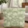 Sage Green Chrysanthemum Leaf Folk Art Floral Medallion - Thoughtful Everyday Gift Quilted Tote Bag - 1