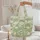 Sage Green Chrysanthemum Leaf Folk Art Floral Medallion - Thoughtful Everyday Gift Quilted Tote Bag - 5