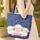 Three Lambs Ribbon Swirling Waves Personalized Baby Nursery Gift for Girls Quilted Tote Bag - 4