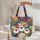 Three Colorful Sheep Floral Wreath - Farmhouse Home Decor Gift for Sheep Lover Quilted Tote Bag - 5