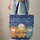 Colorful Three Sheep with Wave Background Storybook Name Lifestyle Gift for Sheep Lover Quilted Tote Bag - 6