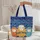 Colorful Three Sheep with Wave Background Storybook Name Lifestyle Gift for Sheep Lover Quilted Tote Bag - 5
