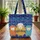 Colorful Three Sheep with Wave Background Storybook Name Lifestyle Gift for Sheep Lover Quilted Tote Bag - 3