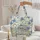 Vintage Books Decorative Spines Blue Roses Butterfly Personalized Scroll - Book Lover Gift Quilted Tote Bag - 5