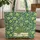 Botanical Shamrock Clover Personalized Name Scroll - St. Patrick's Day Gift Quilted Tote Bag - 1