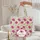 Fuchsia Rose Bloom Olive Leaf Personalized Wreath - Botanical Lover Everyday Carryall Quilted Tote Bag - 5