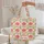 Coral Pink Floral Wreath Green Vines - Everyday Gift Quilted Tote Bag - 5