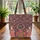 Indian Floral Vines Paisley Poppy Flowers Leaf Garland - Everyday Boho Lifestyle Quilted Tote Bag - 3