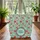 Ornate Floral Wreath Name Text Continuous Flower Clusters - Everyday Use Gift Quilted Tote Bag - 3