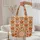 Marigold Flowers Botanical Medallion Personalized Wreath - Everyday Tote Quilted Tote Bag - 5
