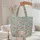 Indian Botanical Floral Medallion Vines Palm Leaves Boho Lifestyle Gift for Her Quilted Tote Bag - 5