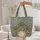 Tropical Trees Exotic Botanical Floral Wreath Personalized Name - Everyday Tote Travel Essentials Quilted Tote Bag - 5