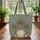 Tropical Trees Exotic Botanical Floral Wreath Personalized Name - Everyday Tote Travel Essentials Quilted Tote Bag - 3