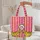 Roaring Tigers Pink Orange Stripes - Wildlife Lover Travel Essential Gift Quilted Tote Bag - 5