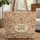 Playful Tigers Indian Floral Paisley Boho Lifestyle Personalized Name Quilted Tote Bag - 1
