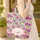 Ornate Indian Floral Leaves Wreath - Personalized Everyday Carry Gift Quilted Tote Bag - 4