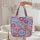Fuchsia Pink Blossom Central Bouquet Floral Wreath - Boho Lifestyle Everyday Carry Gift Quilted Tote Bag - 5