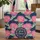 Fuchsia Pink Flowers Teal Leaves Personalized Name Floral Wreath – Lifestyle Gift Quilted Tote Bag - 1