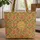 Floral Wreath Botanical Medallion Lush Flowers Vines - Garden Lover Gift Quilted Tote Bag - 1