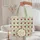 Deep Red Trumpet Flower Green Berry Vine Floral Wreath - Everyday Gift for Her Quilted Tote Bag - 5