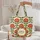 Indian Folk Art Red Yellow Floral Wreath Name Everyday Carry Gift Quilted Tote Bag - 5