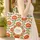 Indian Folk Art Red Yellow Floral Wreath Name Everyday Carry Gift Quilted Tote Bag - 4