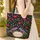 Crimson Steel Blue Songbirds Botanical Floral Wreath Name - Personalized Everyday Gift Quilted Tote Bag - 4