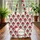 White Background Indian Poppy Flower Leaf Garland Star Wreath - Floral Lover Gift Quilted Tote Bag - 3