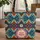 Ikat Tribal Shapes with Continuous Circular Border Everyday Tote for Boho Lifestyle Gift Quilted Tote Bag - 1