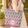 Ikat Medallion Vertical Jagged Feathered Edges - Boho Lifestyle Home Decor Gift Quilted Tote Bag - 4