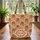 Orange Chrysanthemum Flowers Olive Leaves Floral Medallion Wreath Everyday Tote Quilted Tote Bag - 3