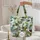 Zebra Leopard Crane Tropical Jungle Foliage Personalized Name Wildlife Lover Gift Quilted Tote Bag - 5