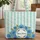 Personalized Folk Art Floral Wreath Vertical Stripes - Everyday Lifestyle Gift Quilted Tote Bag - 1