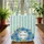 Personalized Folk Art Floral Wreath Vertical Stripes - Everyday Lifestyle Gift Quilted Tote Bag - 3